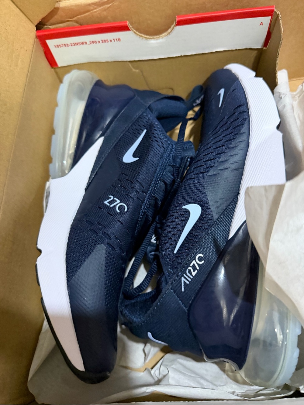 Nike Kids Air Max 270 C Navy and White Sneakers